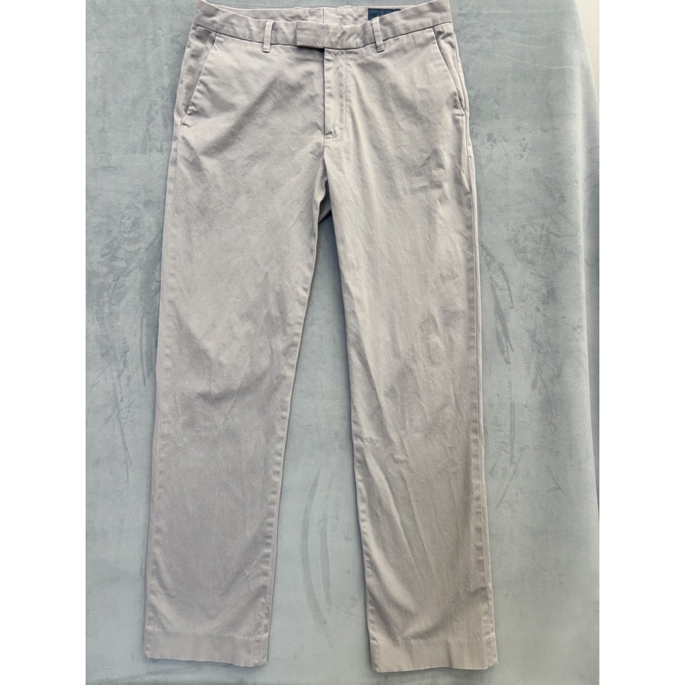 Fairlane Men's Gray Chino Pants Flat Front Straight Leg Size 34x34" Preppy